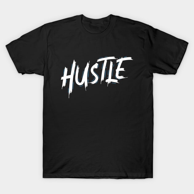 Hustle Blue and White T-Shirt by HeyListen